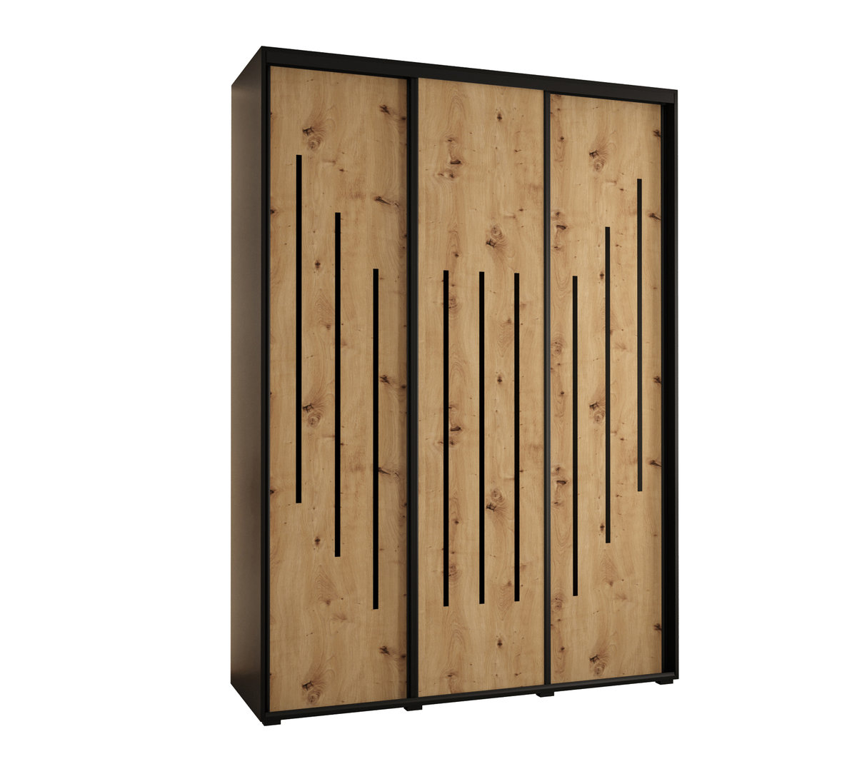 Szafa przesuwna wysoka Davos 8 180 gł. 60 czarny + artisan + czarny