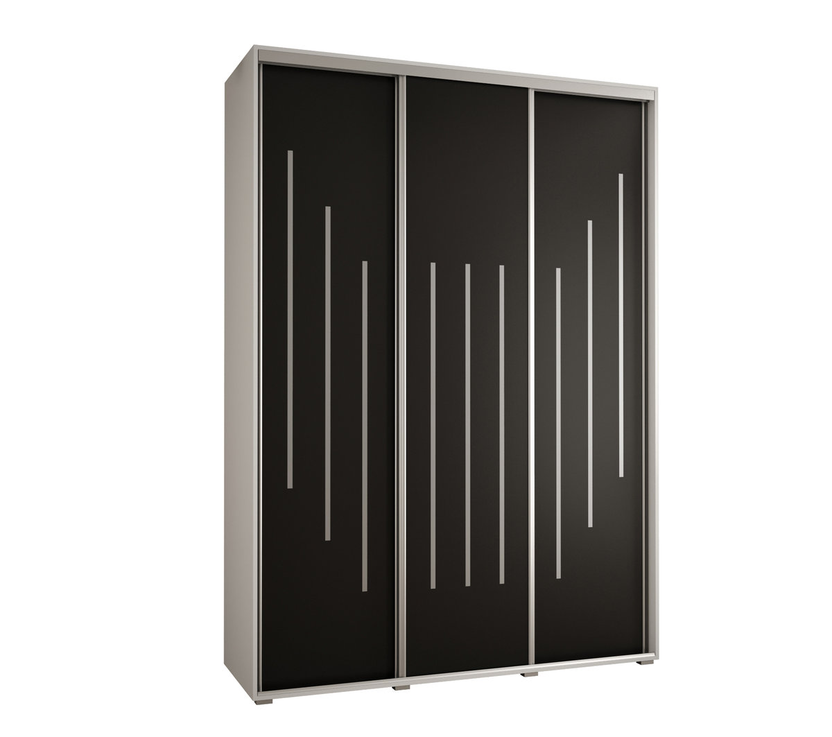 Szafa przesuwna wysoka Davos 8 180 gł. 60 biały + czarny + srebrny