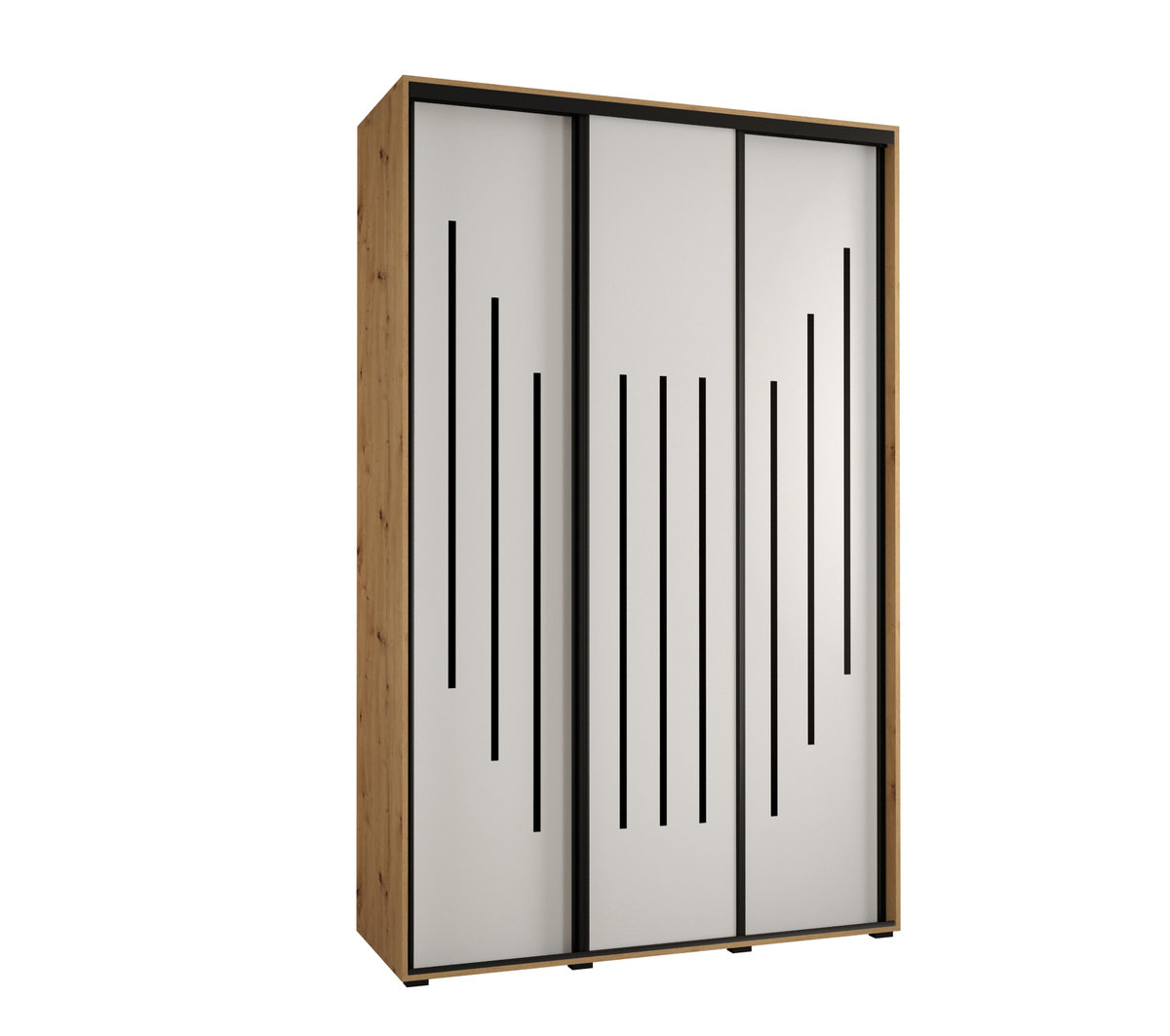 Szafa przesuwna wysoka Davos 8 160 gł. 60 artisan + biały + czarny