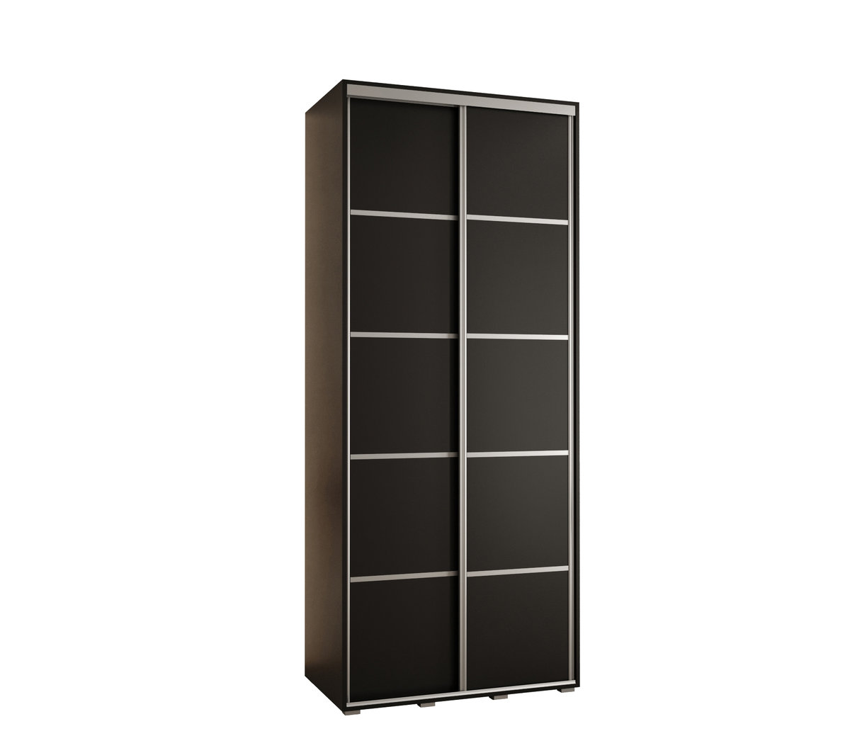 Szafa przesuwna wysoka Davos 4 100 gł. 45 czarny + czarny + srebrny