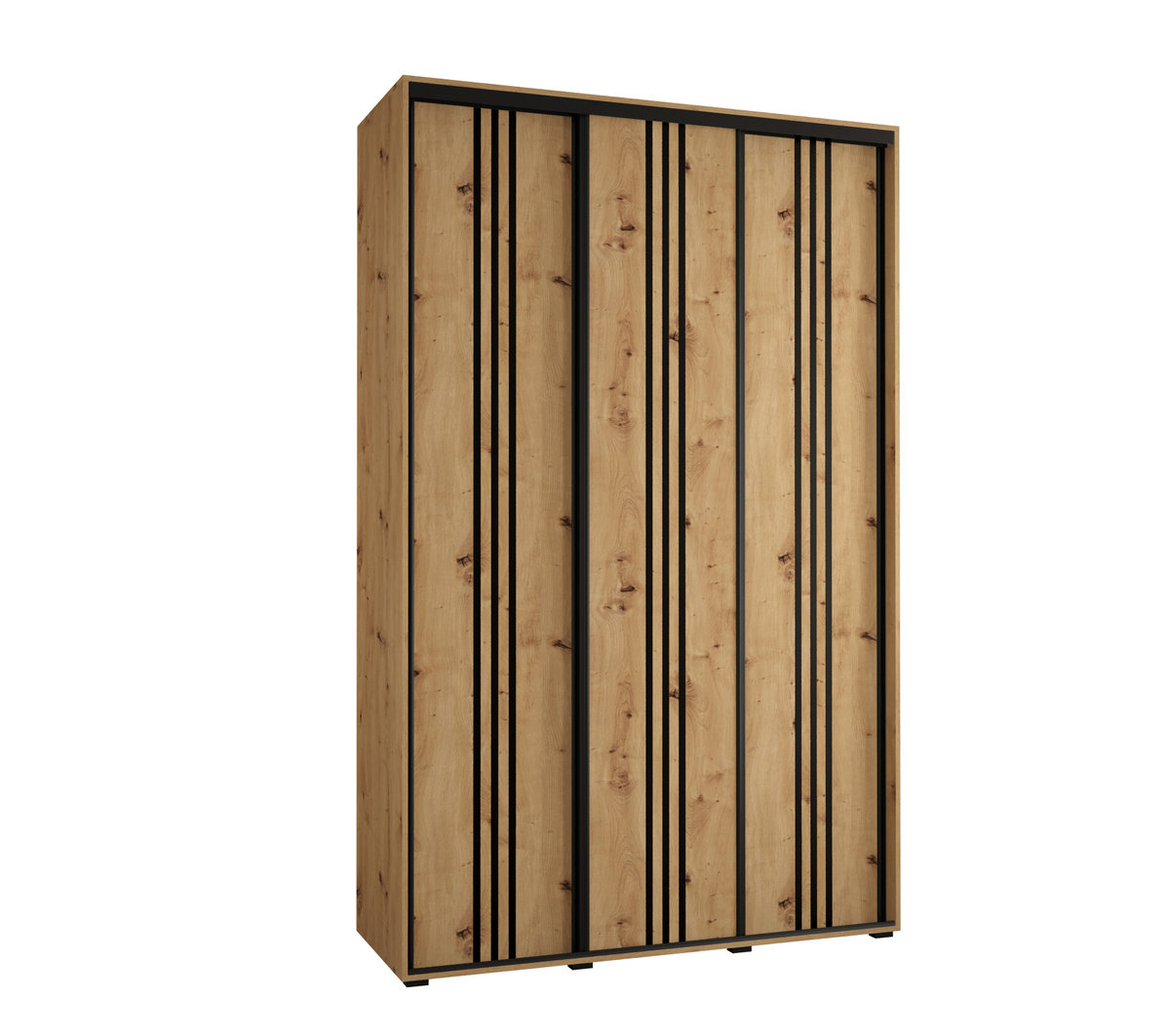 Szafa przesuwna wysoka Davos 6 150 gł. 45 artisan + artisan + czarny / Abiks Meble