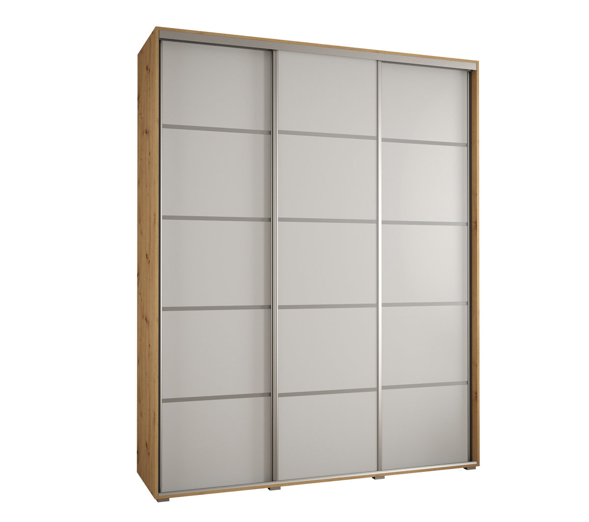 Szafa przesuwna wysoka Davos 4 190 gł. 60 artisan + biały + srebrny