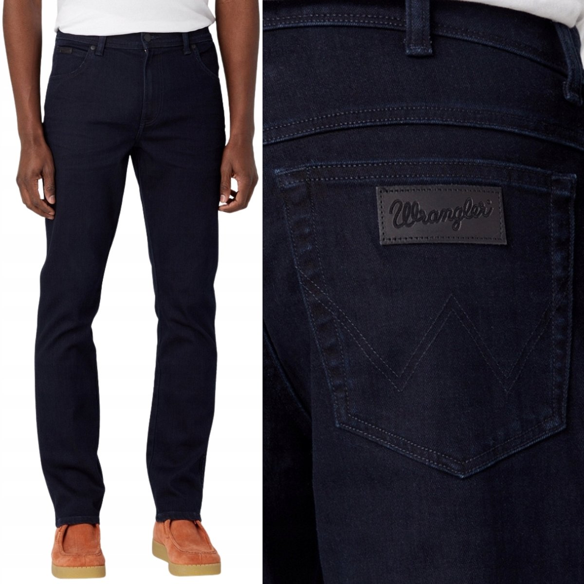 Wrangler TEXAS SLIM Galaxy 365 WARM DOPASOWANE GRANATOWY DżINS W33 L32