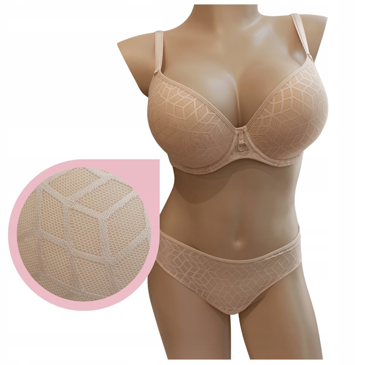 Lemax SECRET Plunge biustonosz usztywniany brzoskwinia/nude stanik - 80B