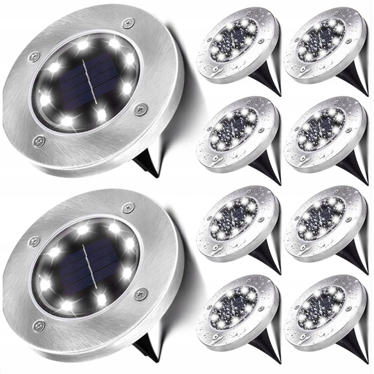 LAMPKI LED SOLARNE OGRODOWE WBIJANE GRUNTOWE 10SZT