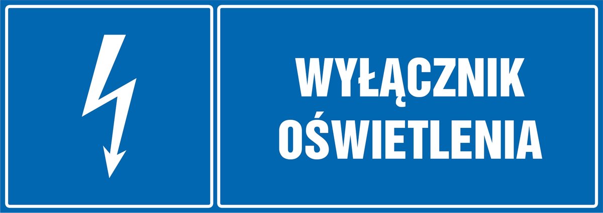Naklejka pozioma: Wyłącznik oświetlenia 21x60cm