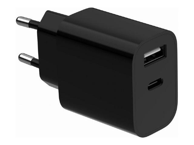 GEMBIRD 2-portowa uniwersalna ładowarka USB A+C 2.4 A kolor czarny