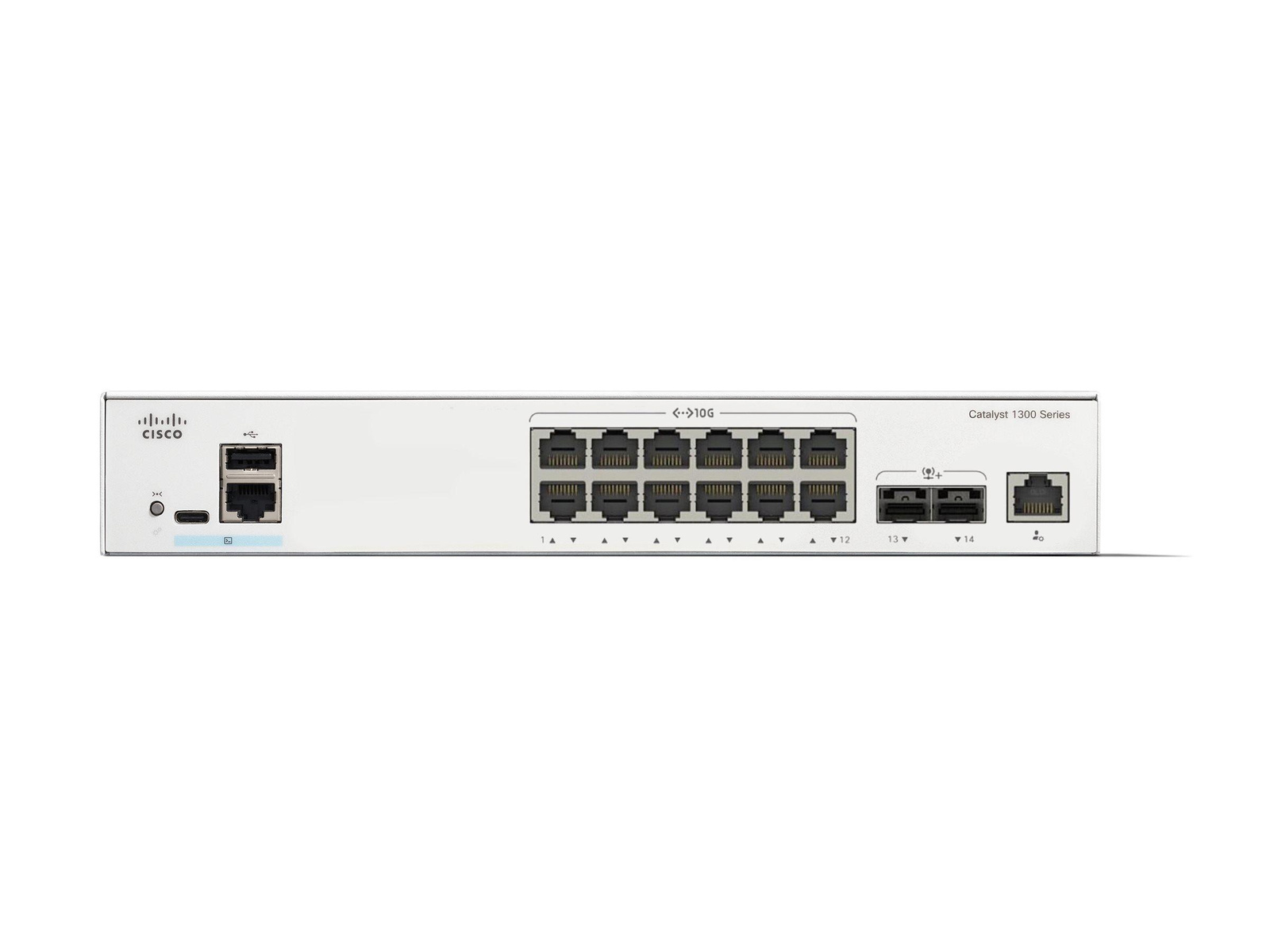 Switch Cisco Cisco Catalyst 1300-12XT-2X - Switch - L3 - Smart - 12 x 10GBase-T + 2 x 10 Gigabit SFP+ - an Rack montierbar