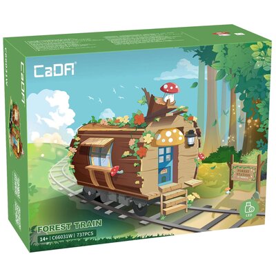 Klocki Cada Forest Train Leśna Stacja Otwierany Dom Domek Oświet. LED 737EL