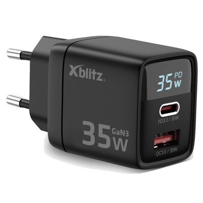Xblitz XC1 USB-A USB-C PD 35W GAN3 LCD Czarny