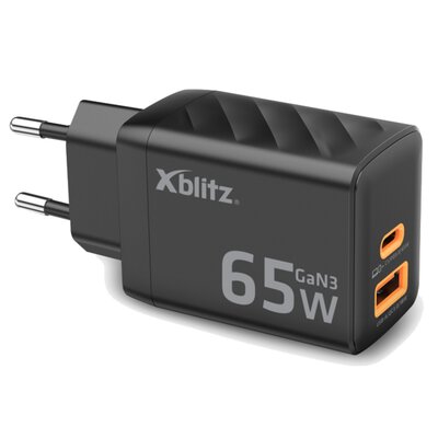 Xblitz XC2 USB-A USB-C PD 65W GAN3 Czarny