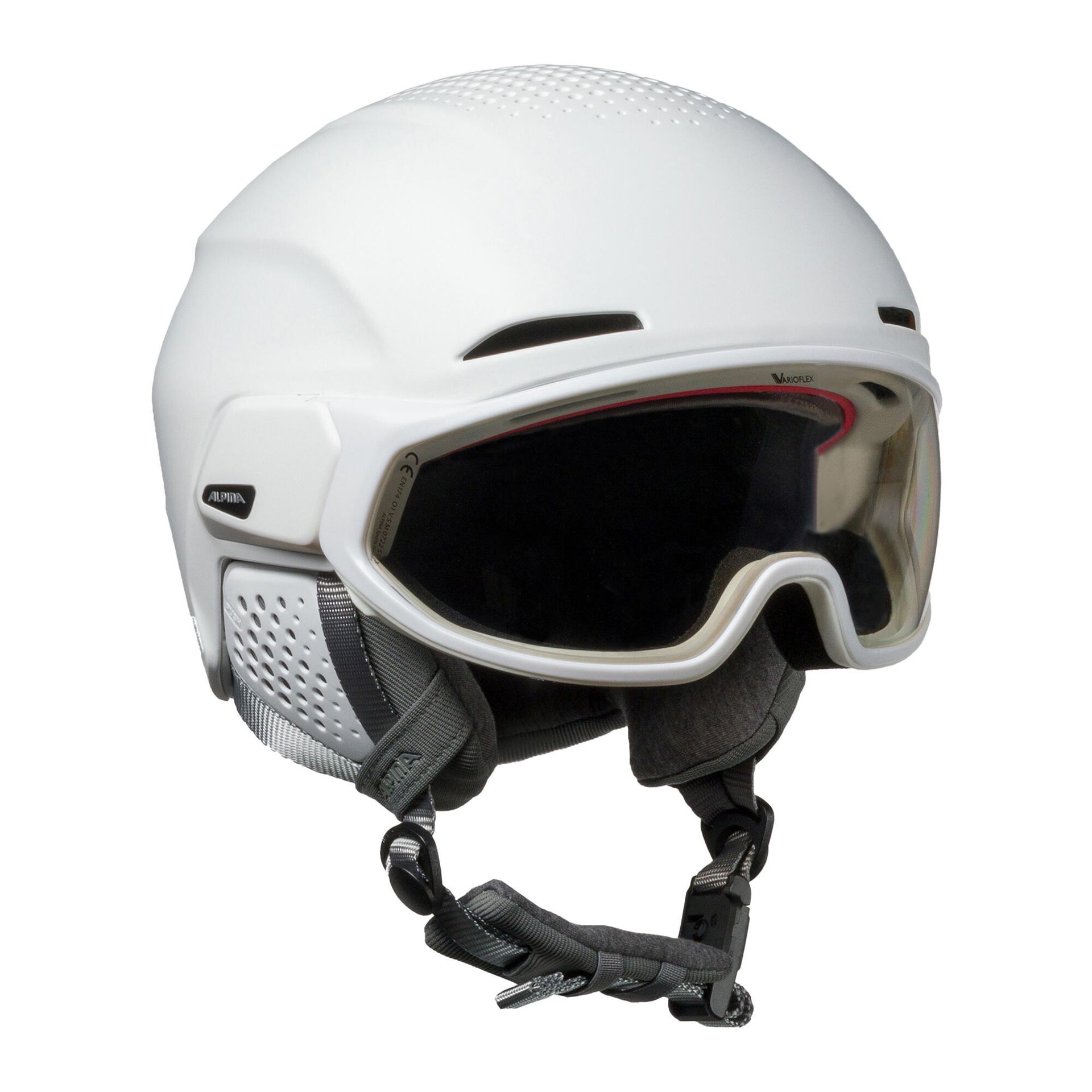 Alpina Unisex-dorosły kask narciarski Alto V, biały matowy, 55-59