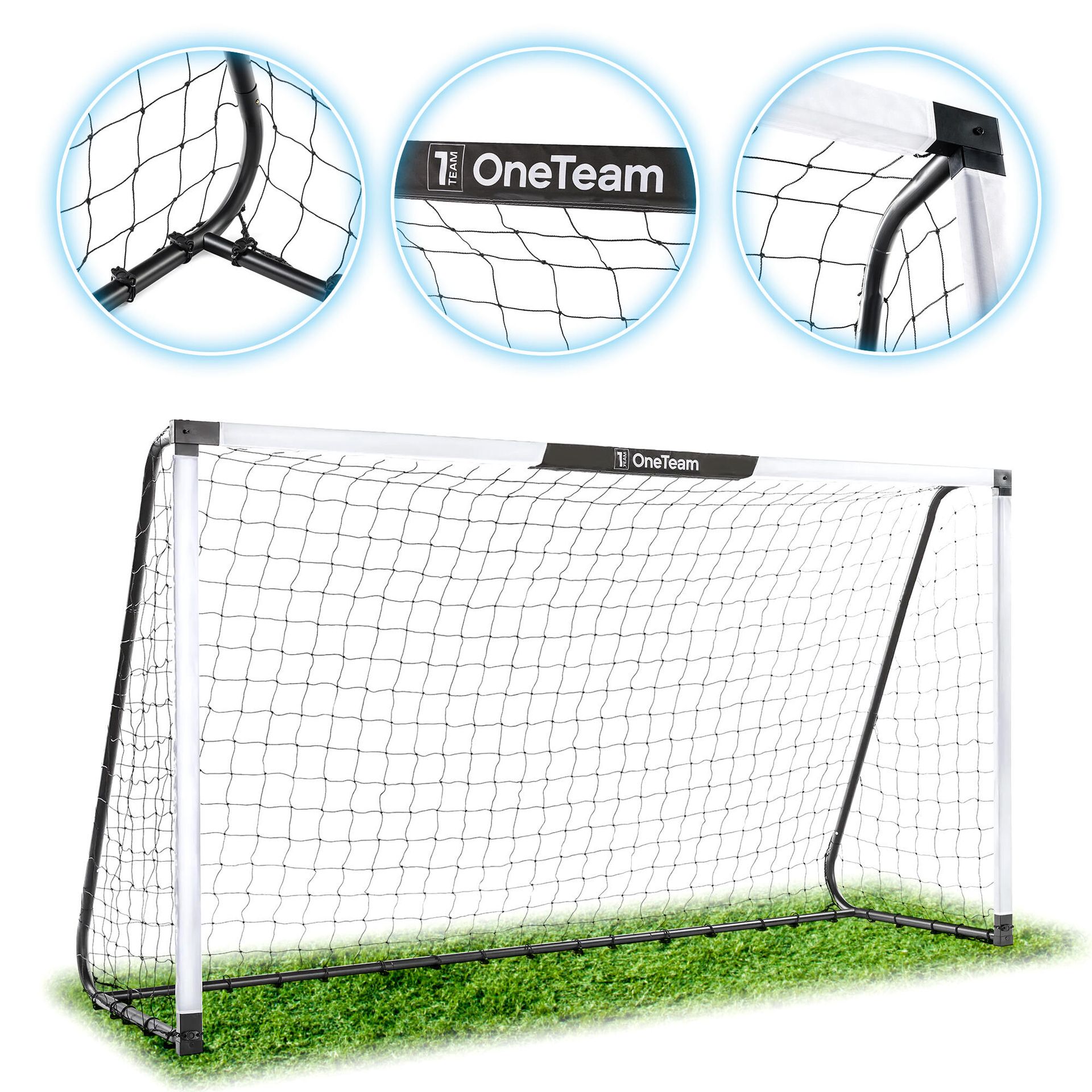 Bramka do piłki nożnej OneTeam One 300 x 160 cm biała OT-SG3016