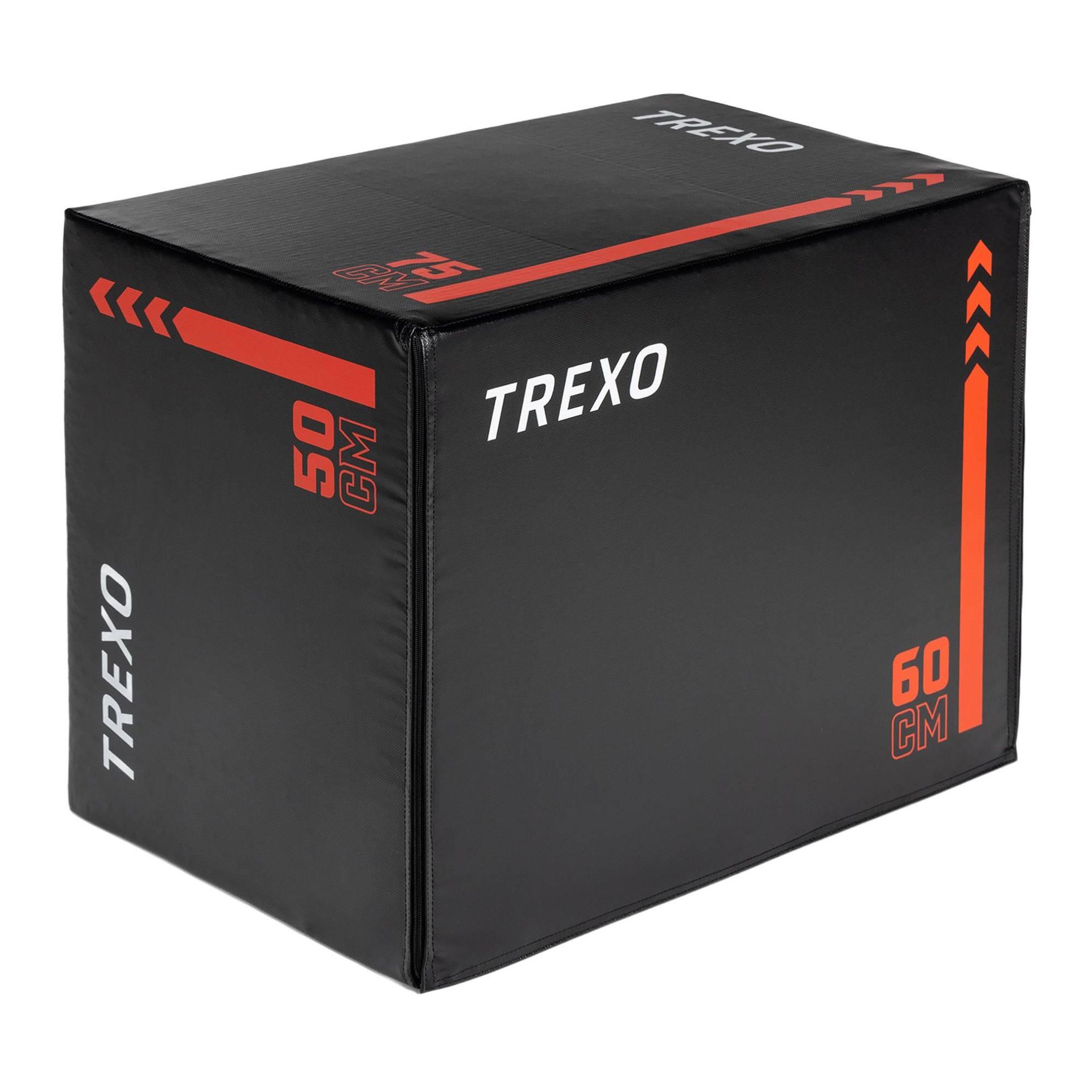 Skrzynia plyometryczna do ćwiczeń TREXO 30 kg czarna 50 x 60 x 75 cm