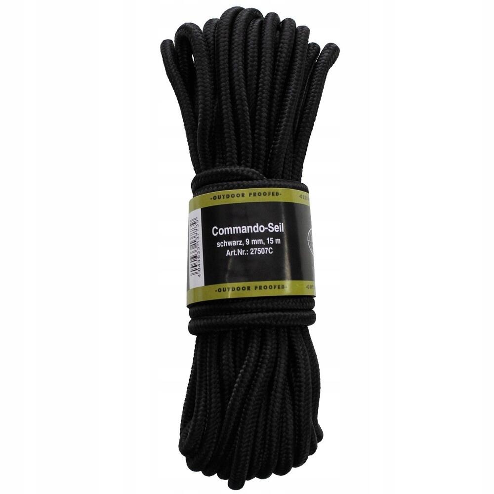 MFH Uniwersalna Lina Linka Survival 15m 9mm Czarna