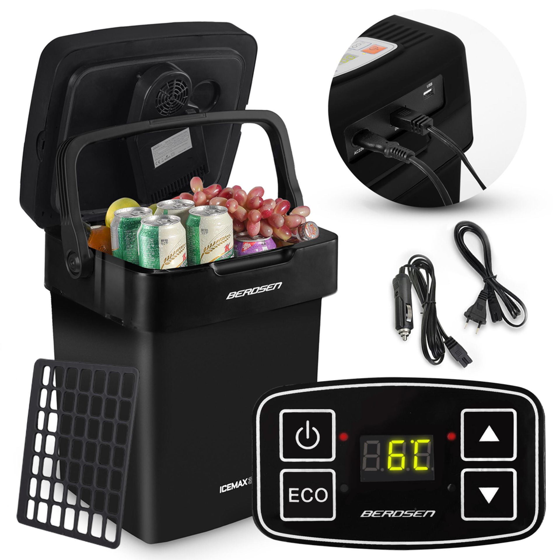 Lodówka turystyczna Berdsen Icemax 32 litry tryb ECO - czarna