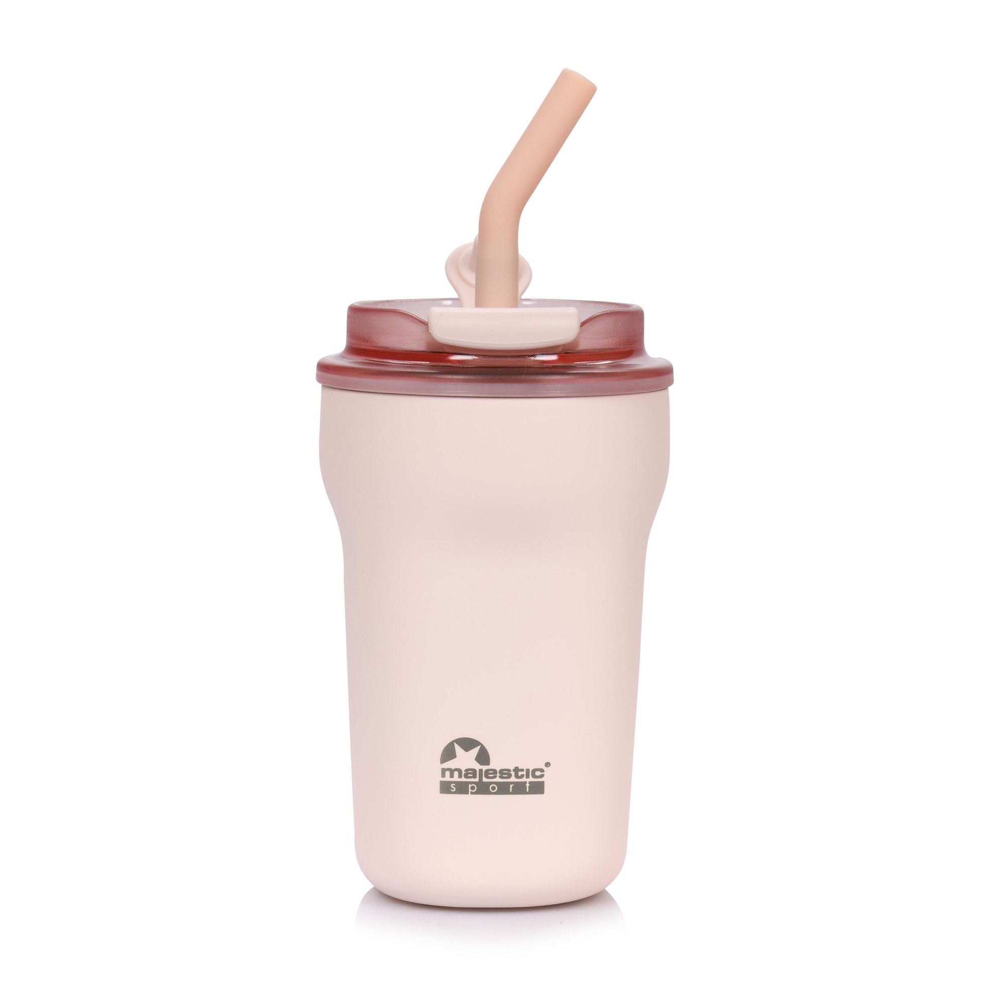 Kubek termiczny ze słomką Majestic Sport Hoody 420 ml różowy