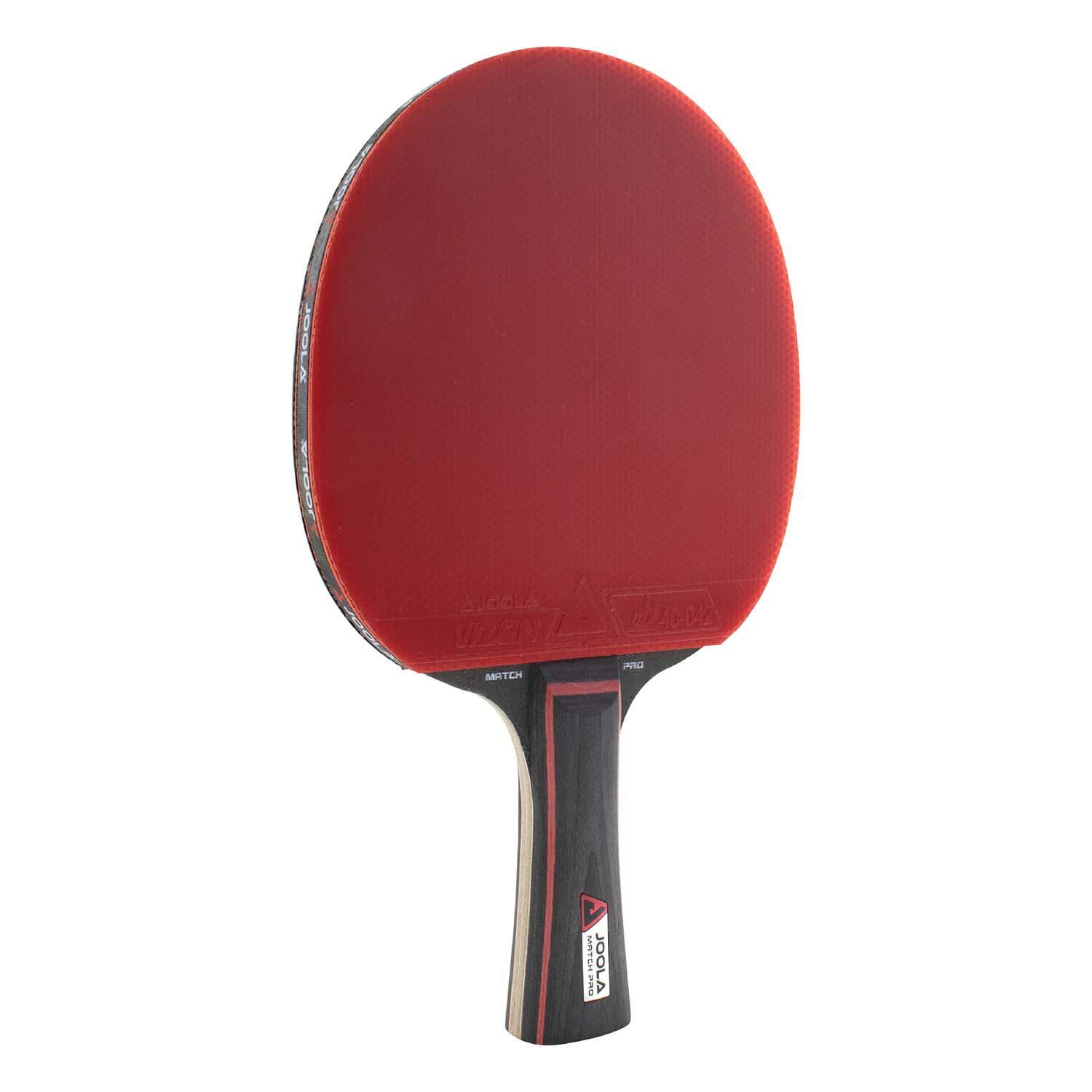 Joola Match Pro ITTF rakieta do tenisa stołowego, z certyfikatem uniwersalnym, do zawodów, 4 gwiazdki, kolor czarny/czerwony, grubość gąbki 1,8 mm 53022