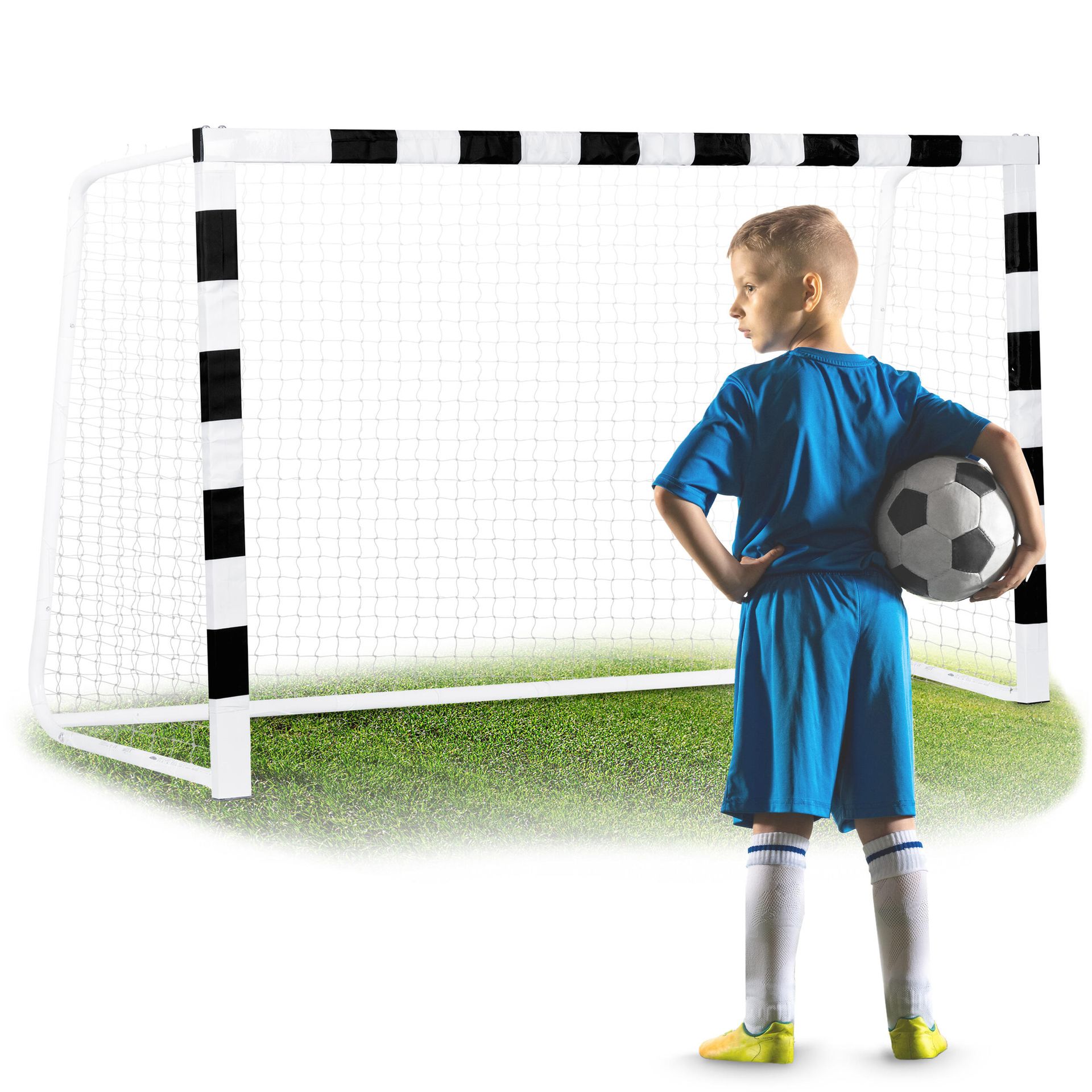 Bramka do piłki nożnej, Neo-Sport, 180x120x60 cm, czarno-biała