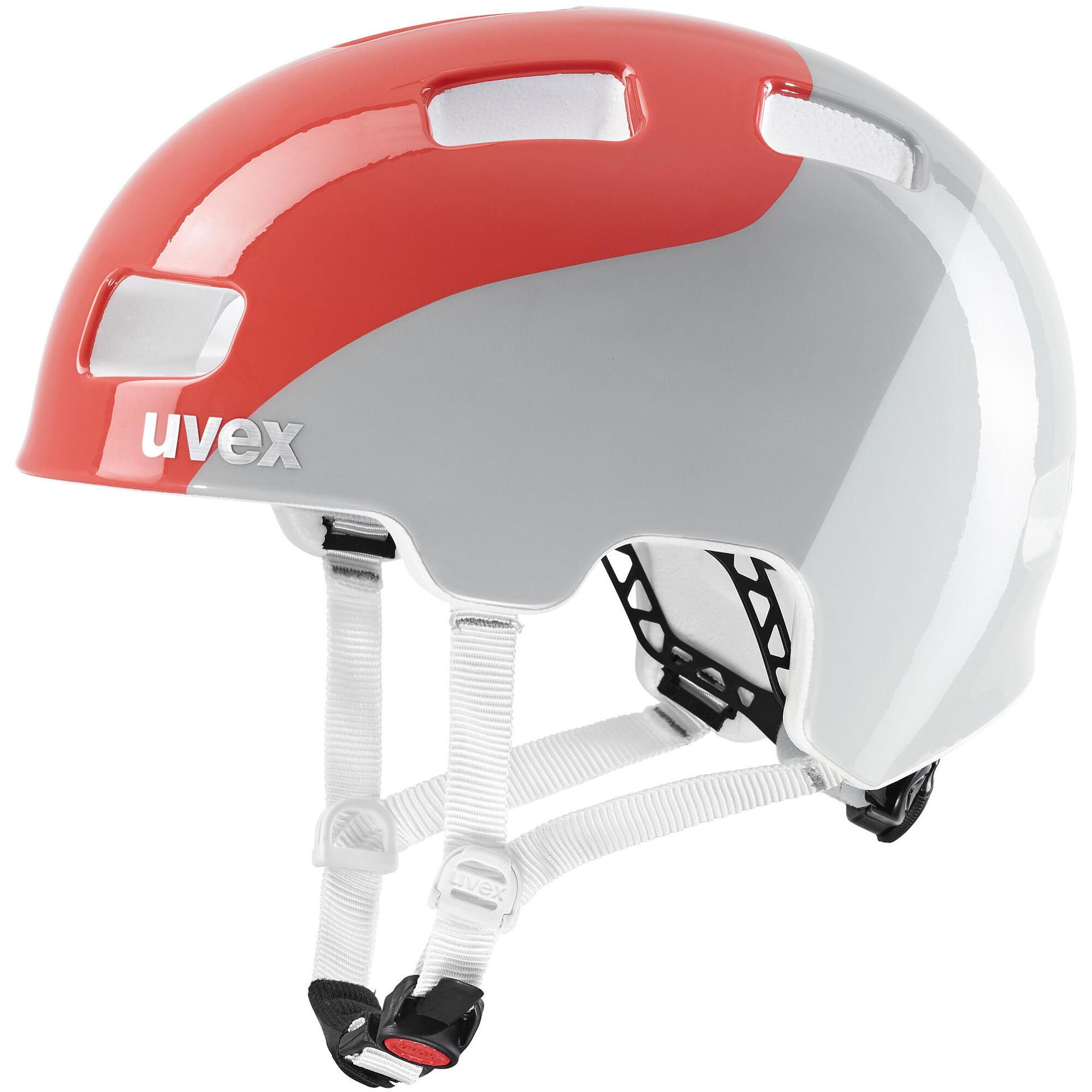 UVEX HLMT 4 Helmet Kids, czerwony/szary 55-58cm 2022 Kaski dla dzieci S4109801117