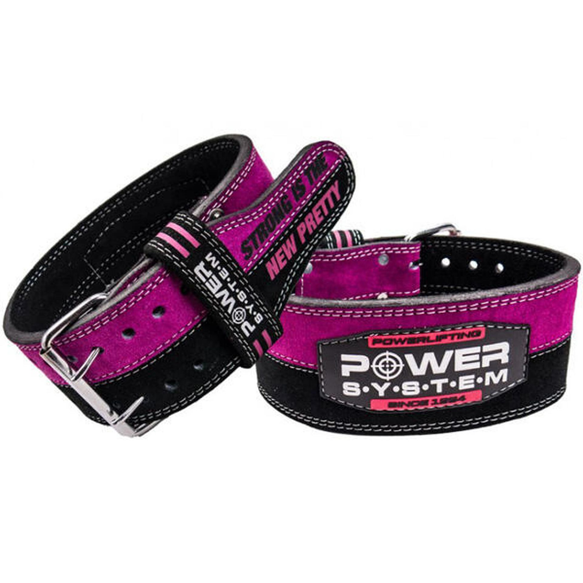 Pas fitness Power System  Powerlifterský Opasek Strong Femme Růžový S
