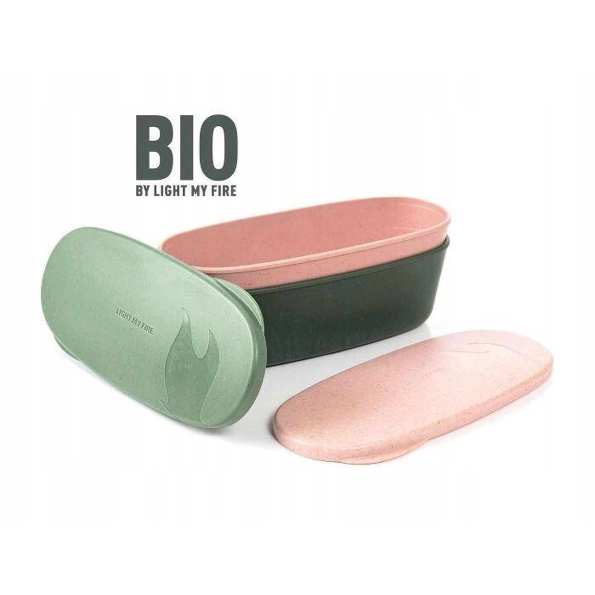 Light My Fire SnapBox Oval BIO 2-pak, sandygreen/dustypink 2020 Pojemniki turystyczne 2404111313