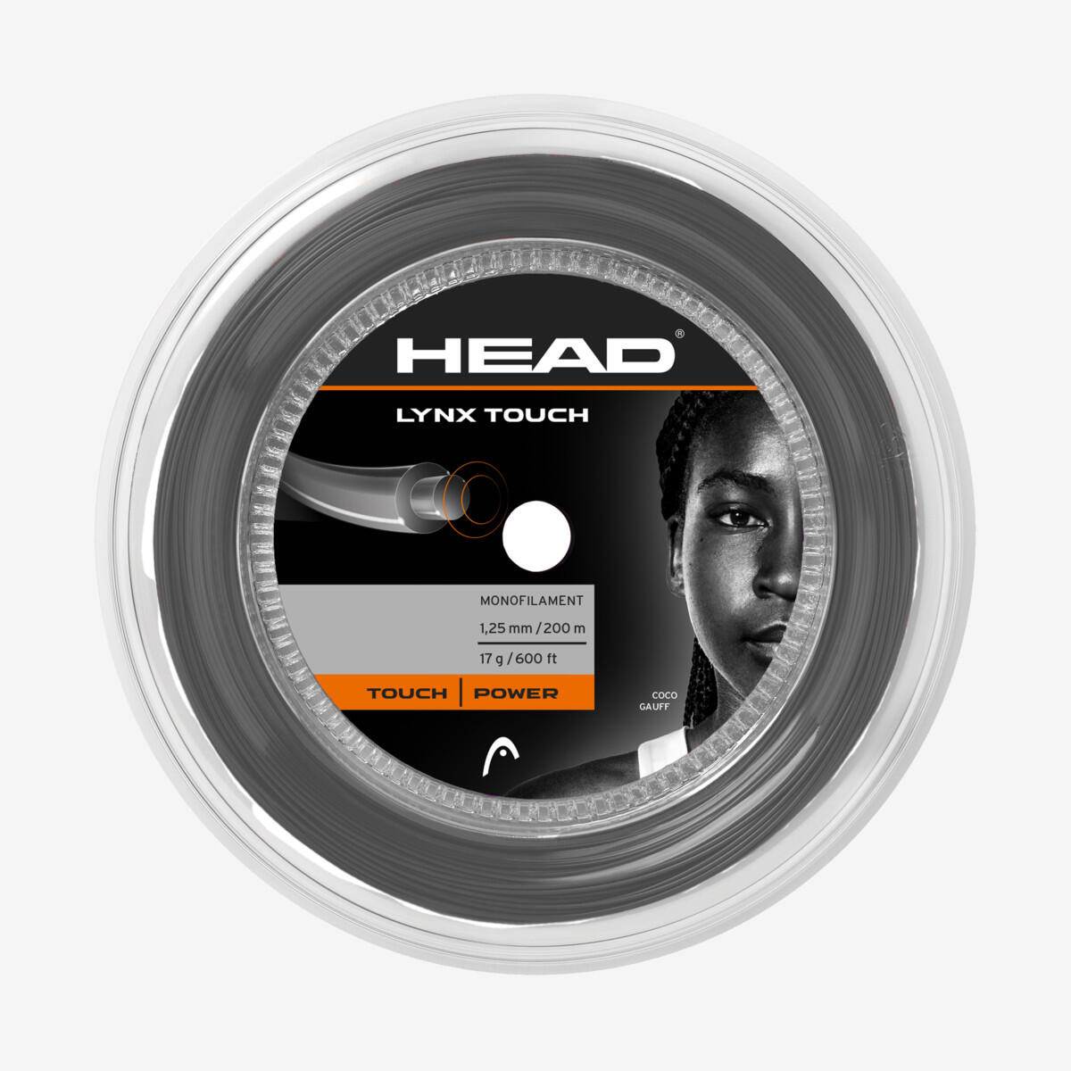 Naciąg tenisowy Head  Lynx Touch Transparent Black Reel (200 m)  1,30 mm