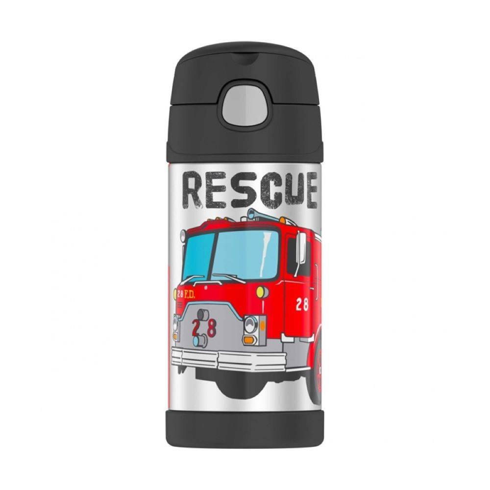 Thermos Kubek dla dzieci ze słomką FUNtainer 355 ml (stalowy/czarny) straż pożarna 12001F
