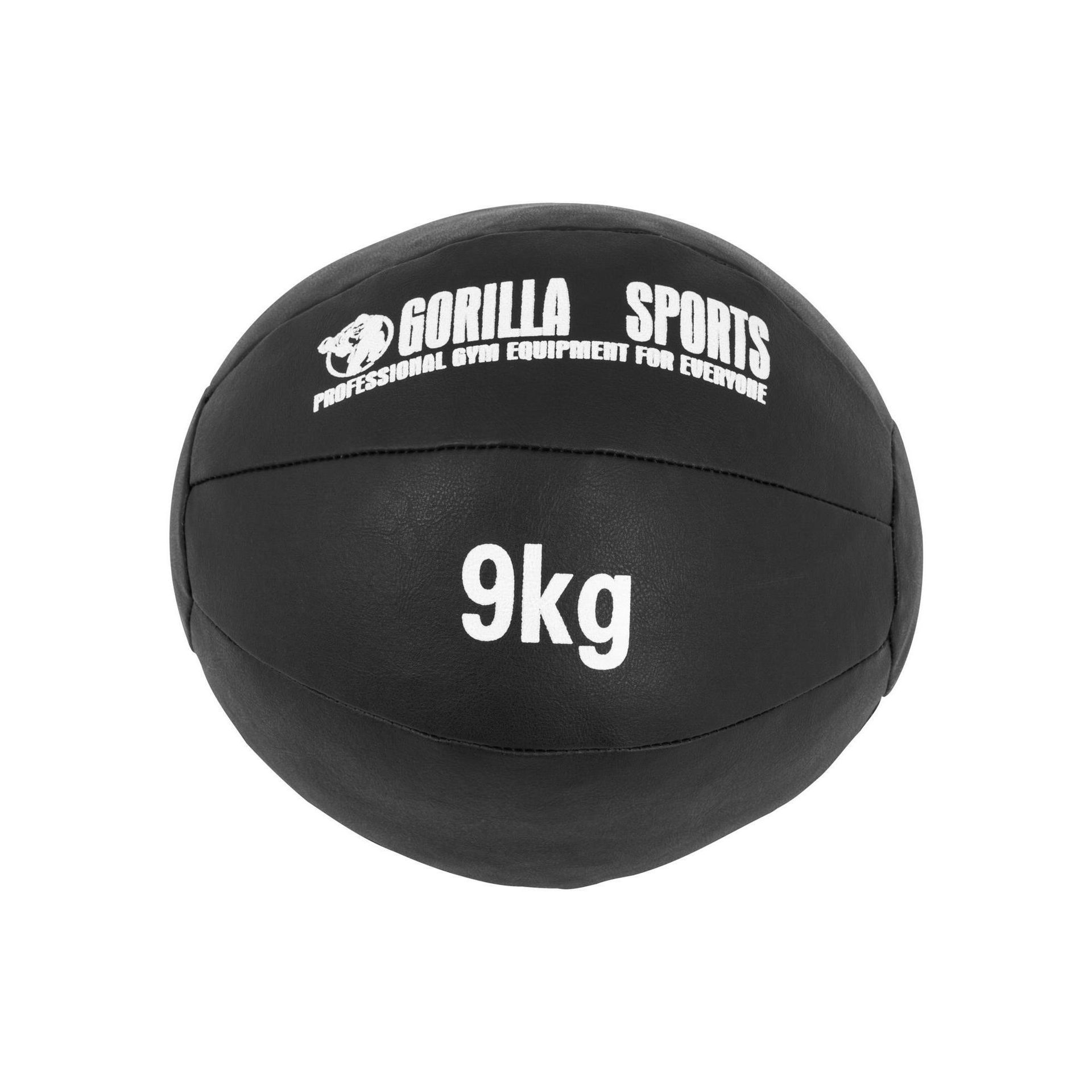 Gorilla Sports Piłka lekarska ze skóry syntetycznej 9kg (100783-00019-0015)