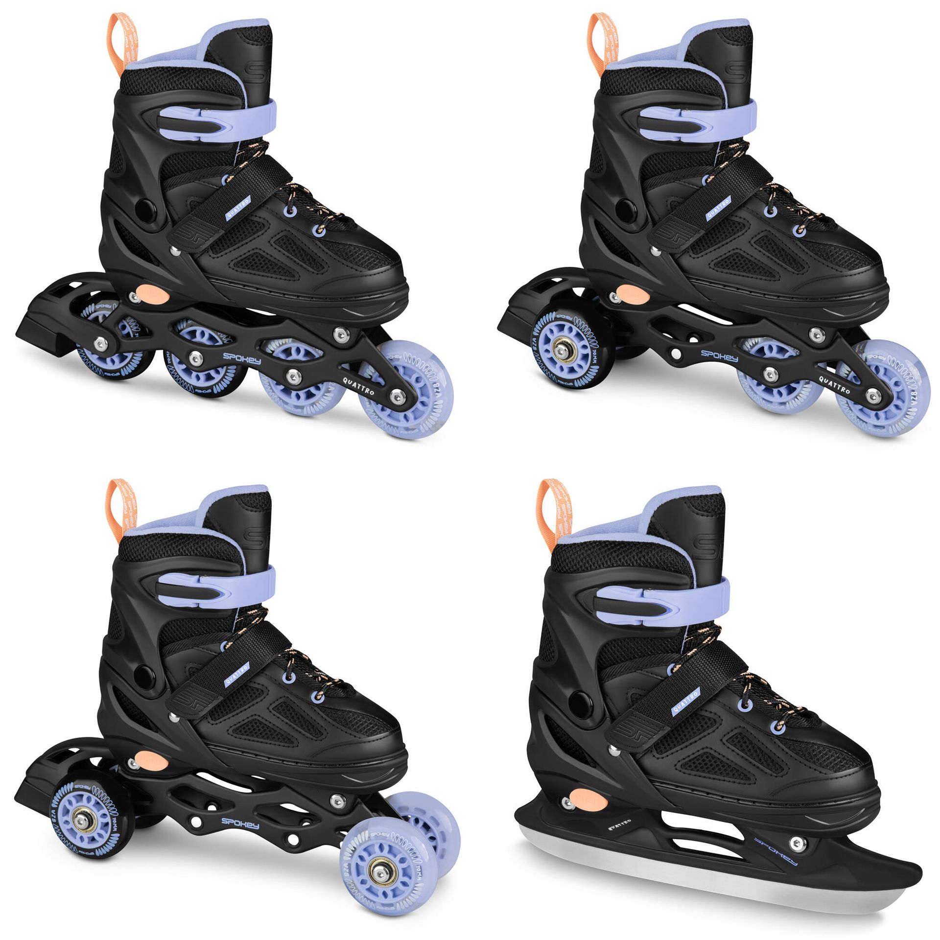 Łyżworolki SPOKEY Quattro 4w1 ( 30-33) Czarno-fioletowy