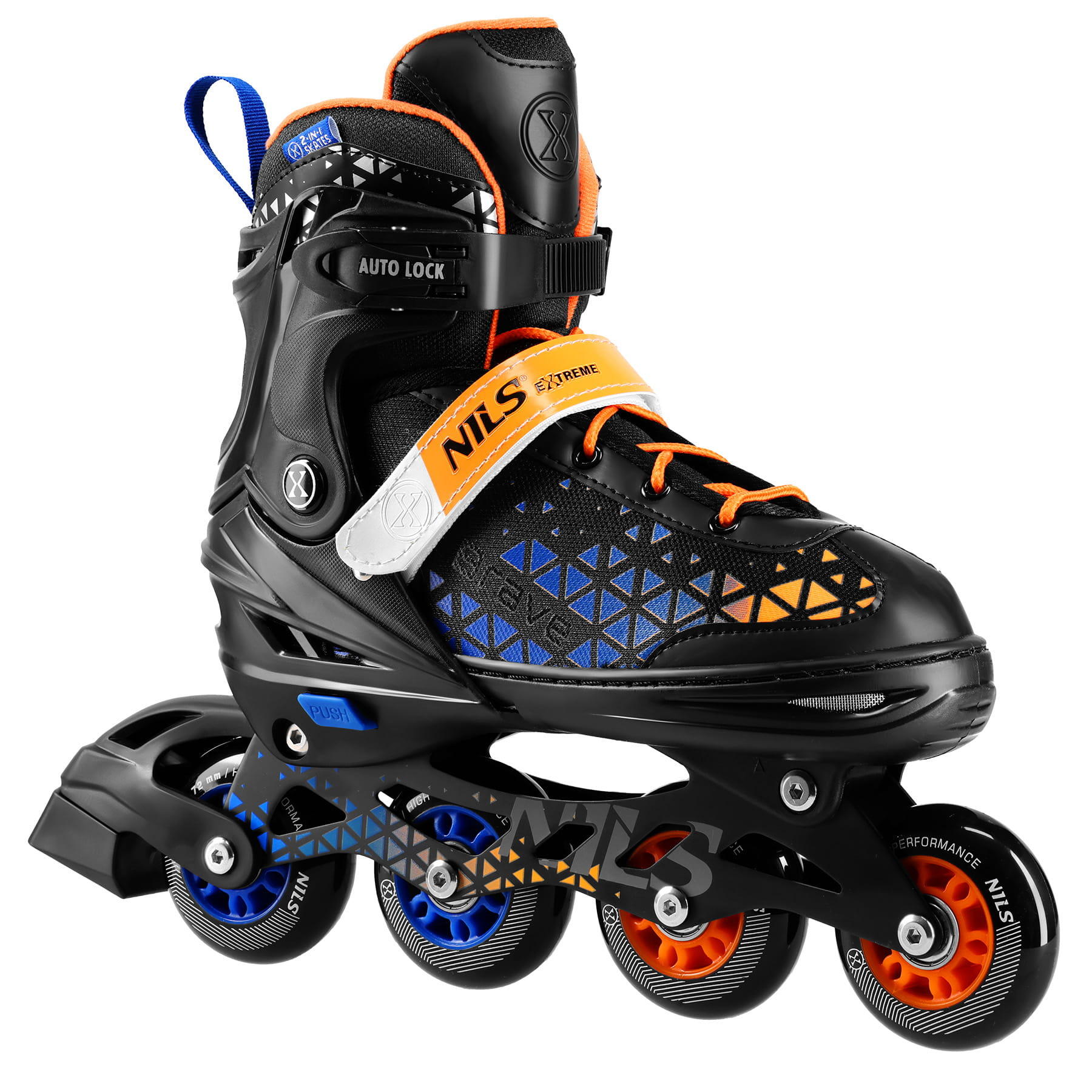 Łyżworolki NILS EXTREME Brave NH18190A 4w1 ( 39-43) Niebiesko-pomarańczowy