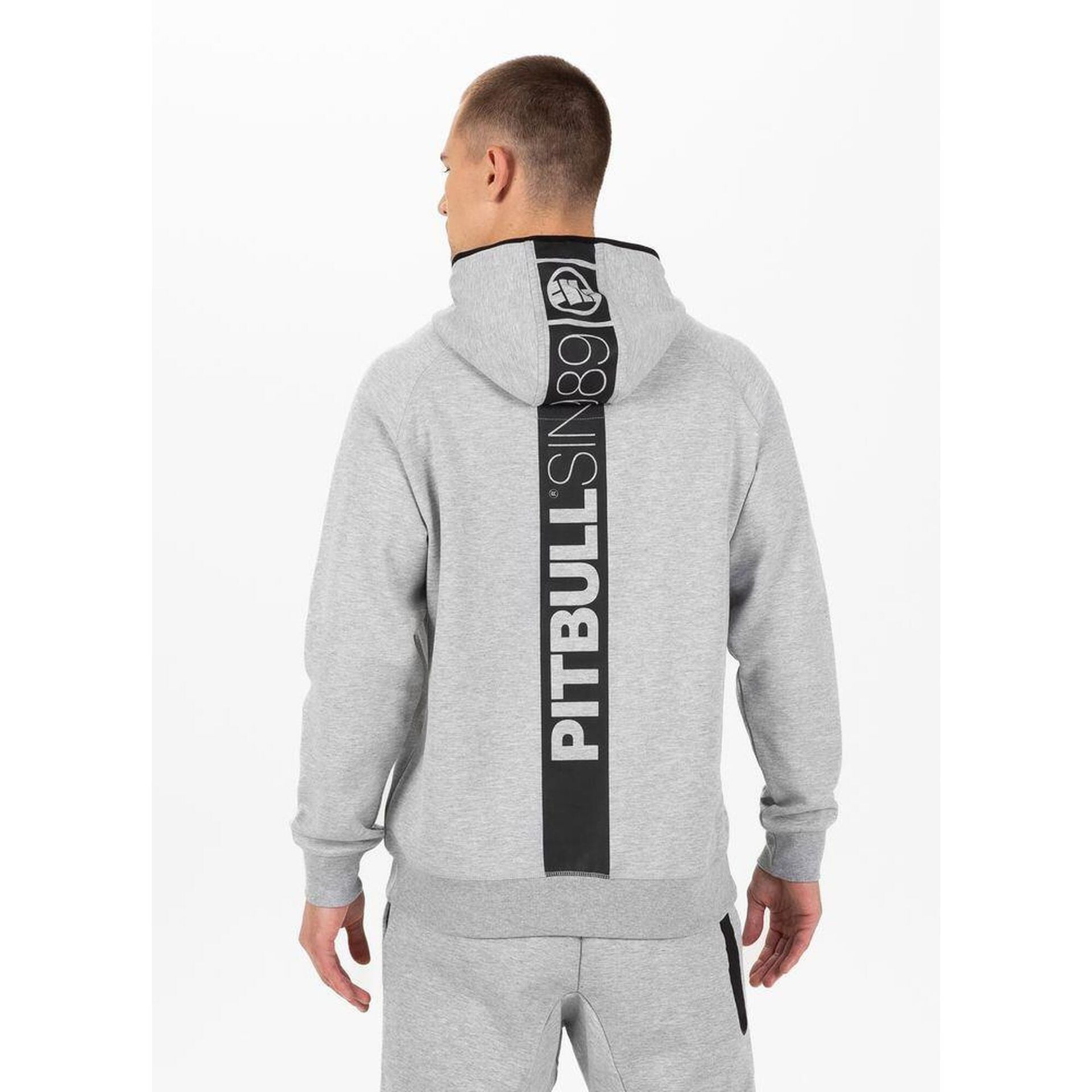 Bluza z kapturem Pit Bull 300 Interlock Stafford '24 - Szary Melanż XL