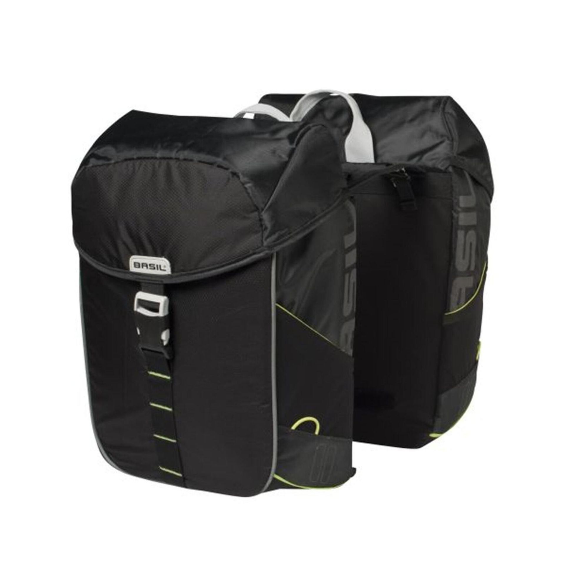 Basil Miles Double Bag, dwupak torba, 32l, Black Lime BAS17751