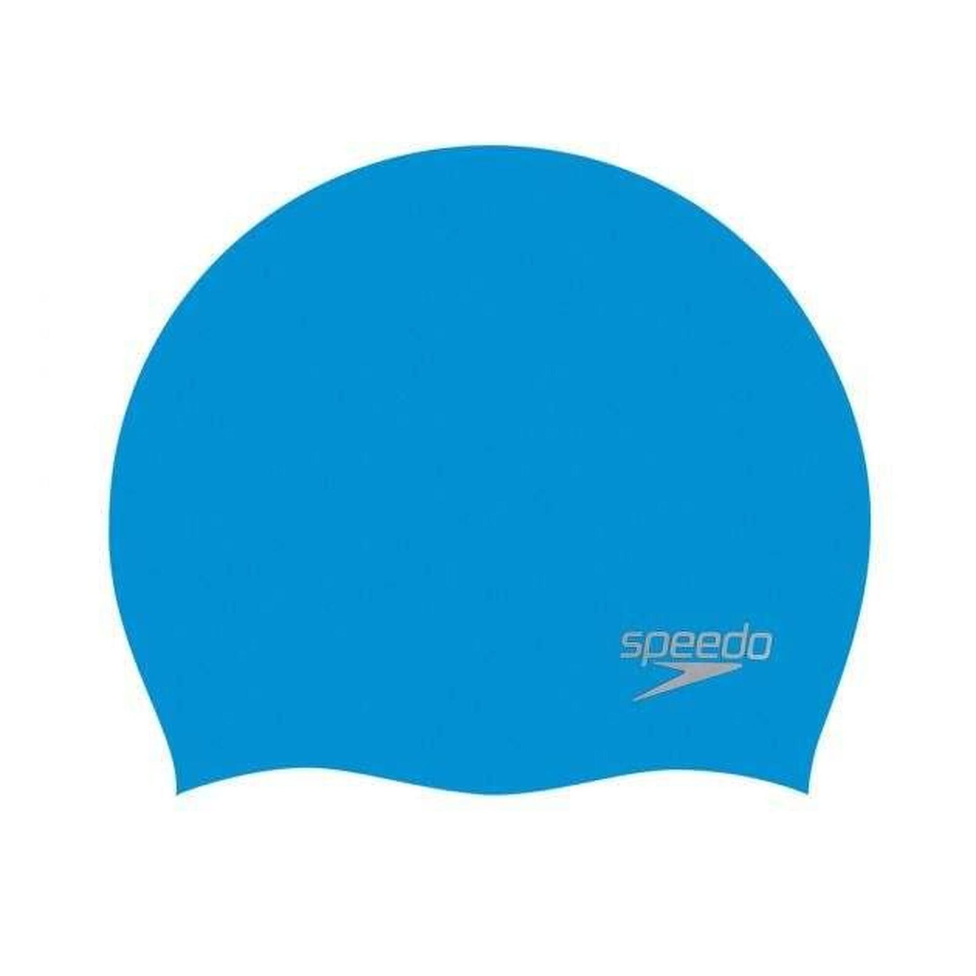 Speedo Plain Moulded Czepek silikonowy, blue/chrome 2021 Czepki