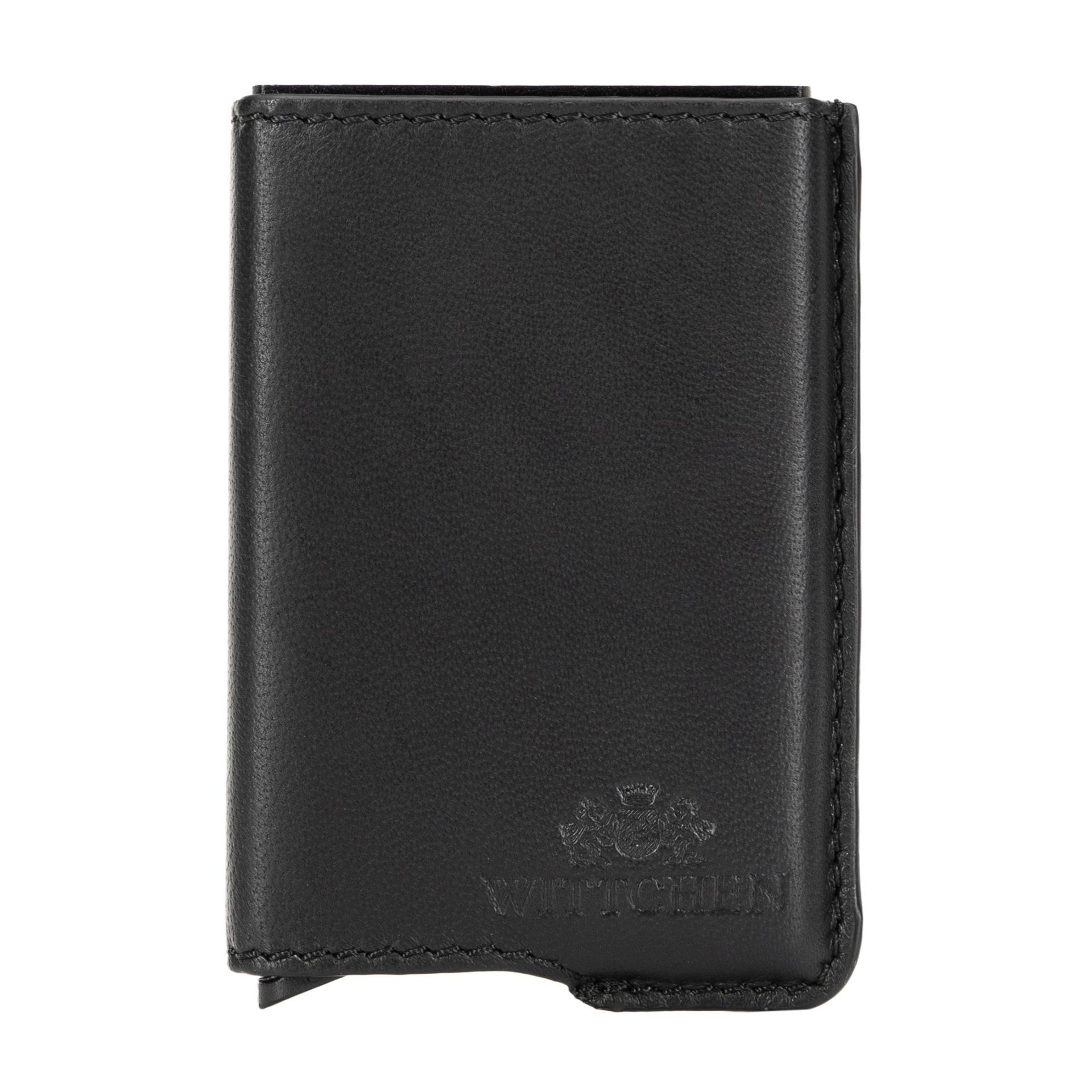 Etui na karty z wysuwanym mechanizmem czarne
