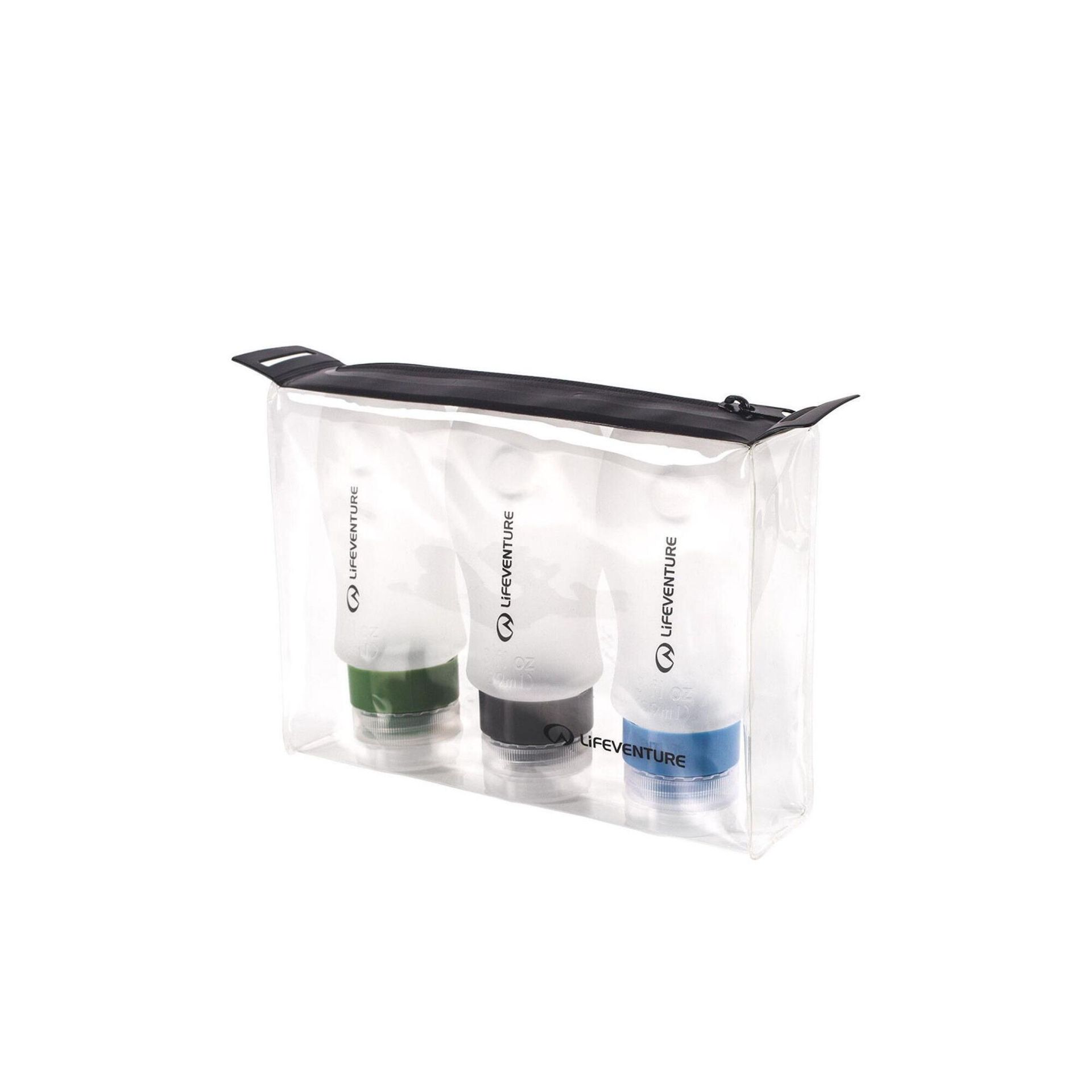Lifeventure Podróżne pojemniki na płyny do samolotu Lifeventure Silicone Flight Bottle Set