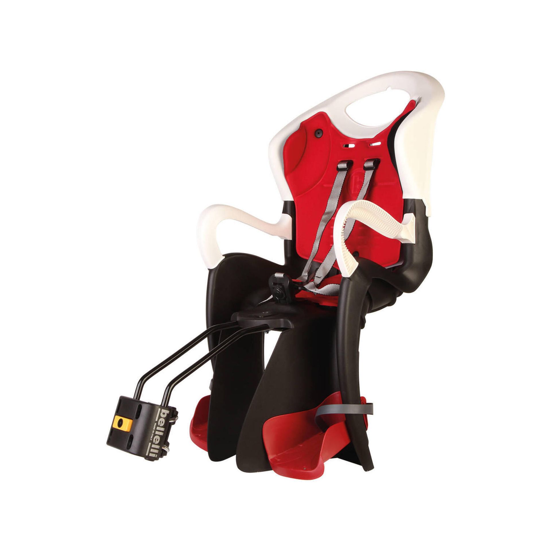 Fotelik Rowerowy Bellelli Tiger B-Fix Mocowany Do Ramy - White Red
