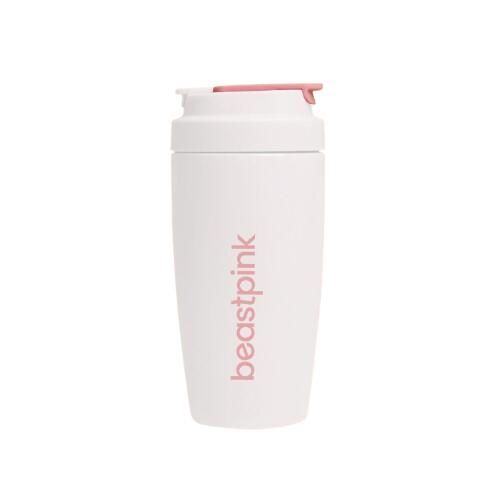BeastPink Thermo Mug kubek termiczny ze słomką kolor White 500 ml
