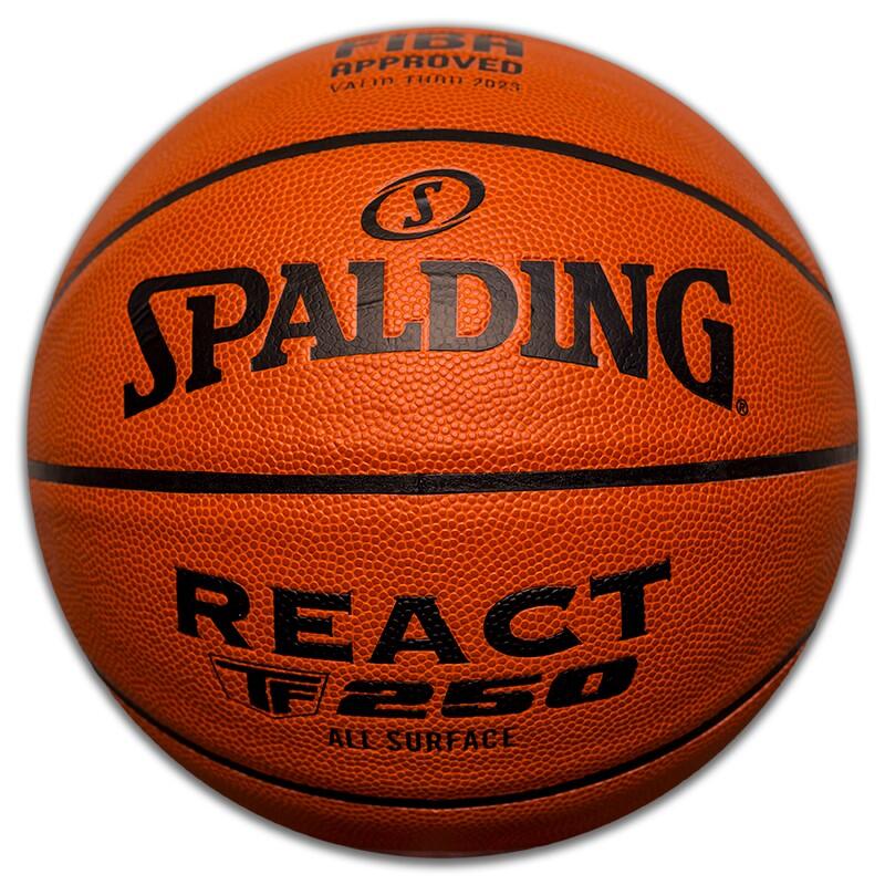Piłka do koszykówki Spalding TF-250 React Logo FIBA pomarańczowa