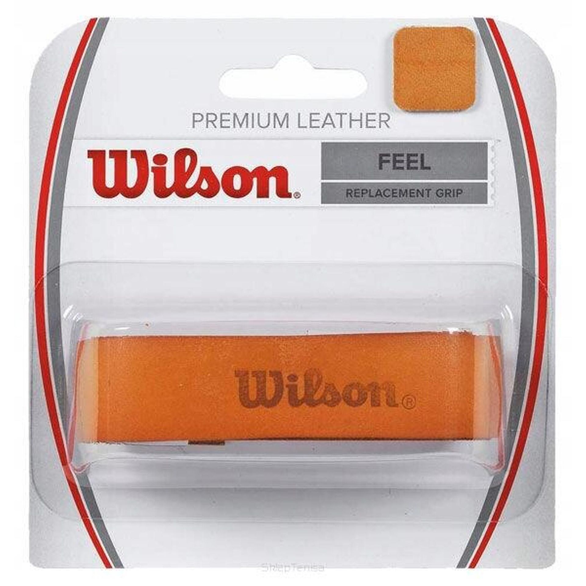 Wilson podstawa Owijka rękojeści Premium Leather Replacement Grip, wielokolorowy/brązowy, One Size, wrz42 0100 0887768150372