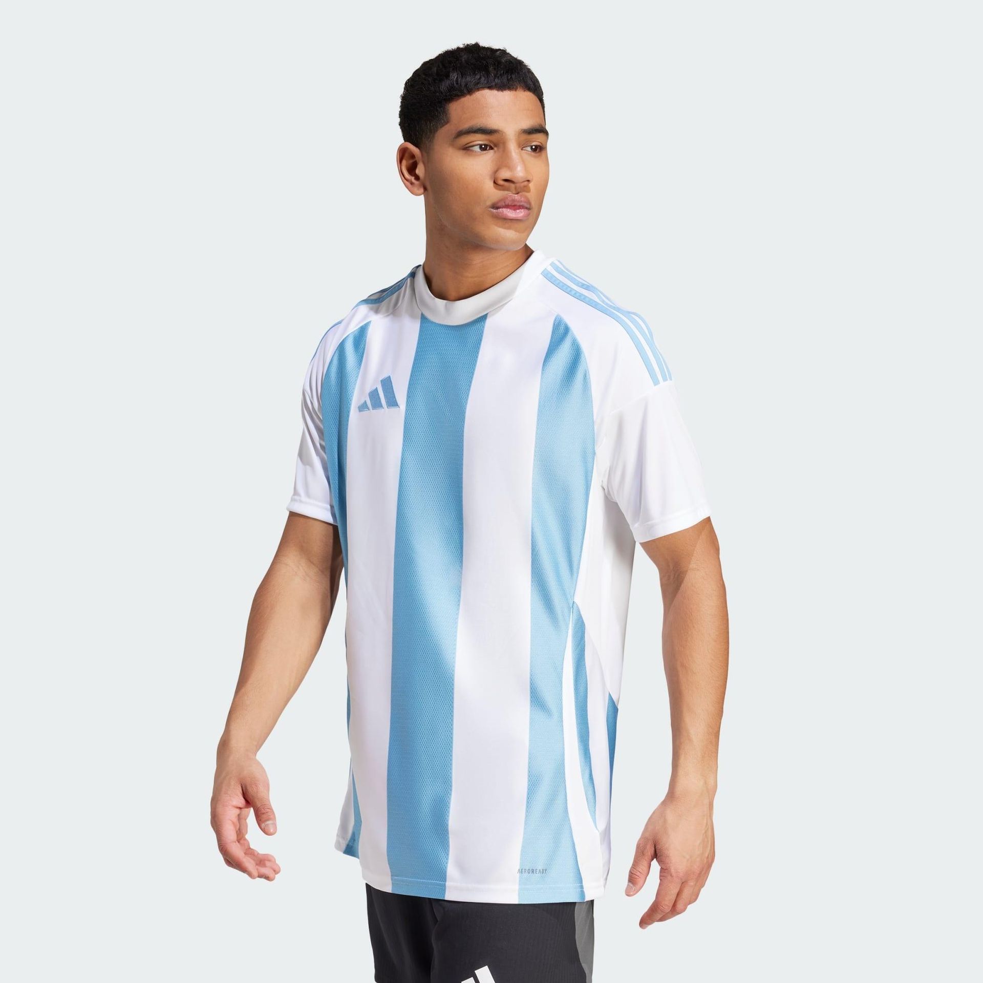 Męska Koszulka z krótkim rękawem ADIDAS STRIPED 24 JSY IW4555 – Niebieski