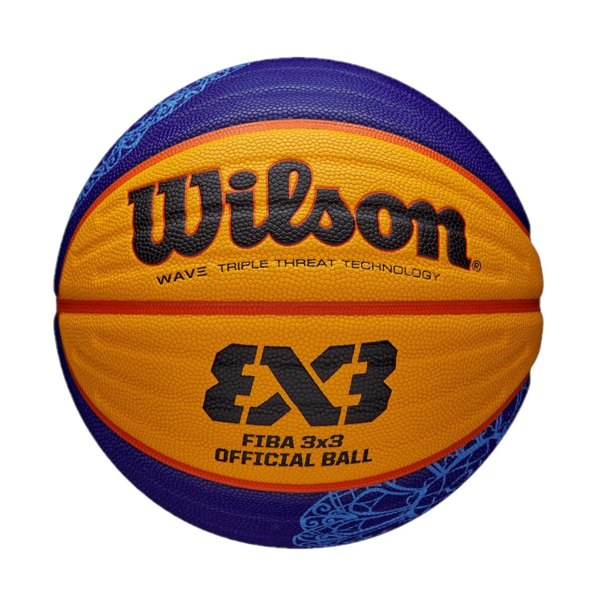 Piłka do koszykówki Wilson Fiba 3x3 Game Ball Paris Retail 2024 blue/yellow rozmiar 6
