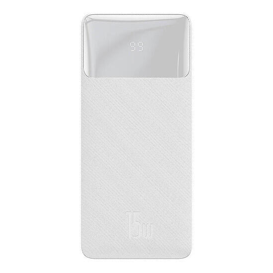 Baseus Bipow powerbank z szybkim ładowaniem 20000mAh 15W biały (Overseas Edition) + kabel USB-A - Micro USB 0.25m biały PPBD050102