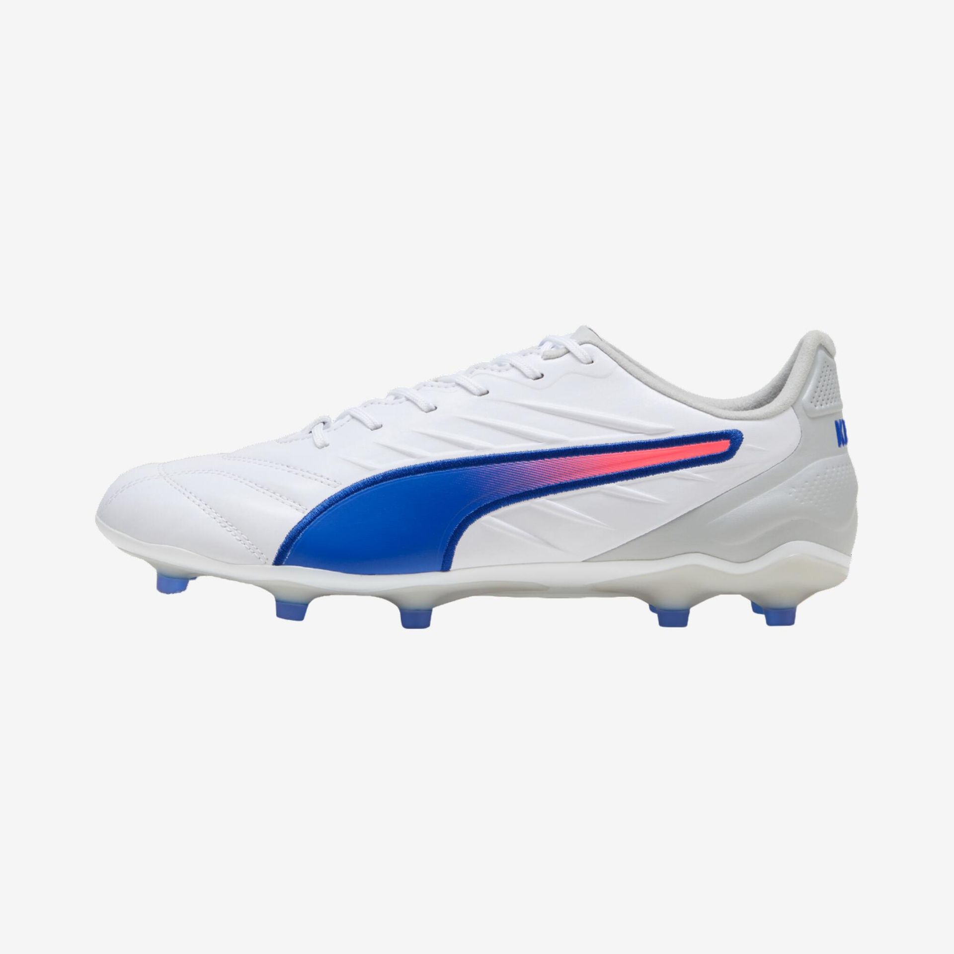 PUMA Unisex King Pro Fg/Ag buty piłkarskie, Puma Biały, niebieski, płaski, jasnoszary, 40 EU