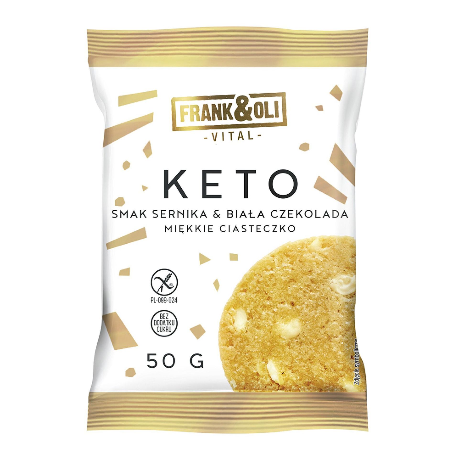 Ciasteczko z Białą Czekoladą o Smaku Sernika Frank&oli, 50g