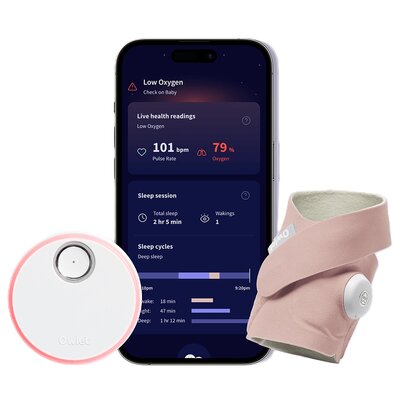 Niania elektroniczna OWLET Dream Sock monitor oddechu Różowy