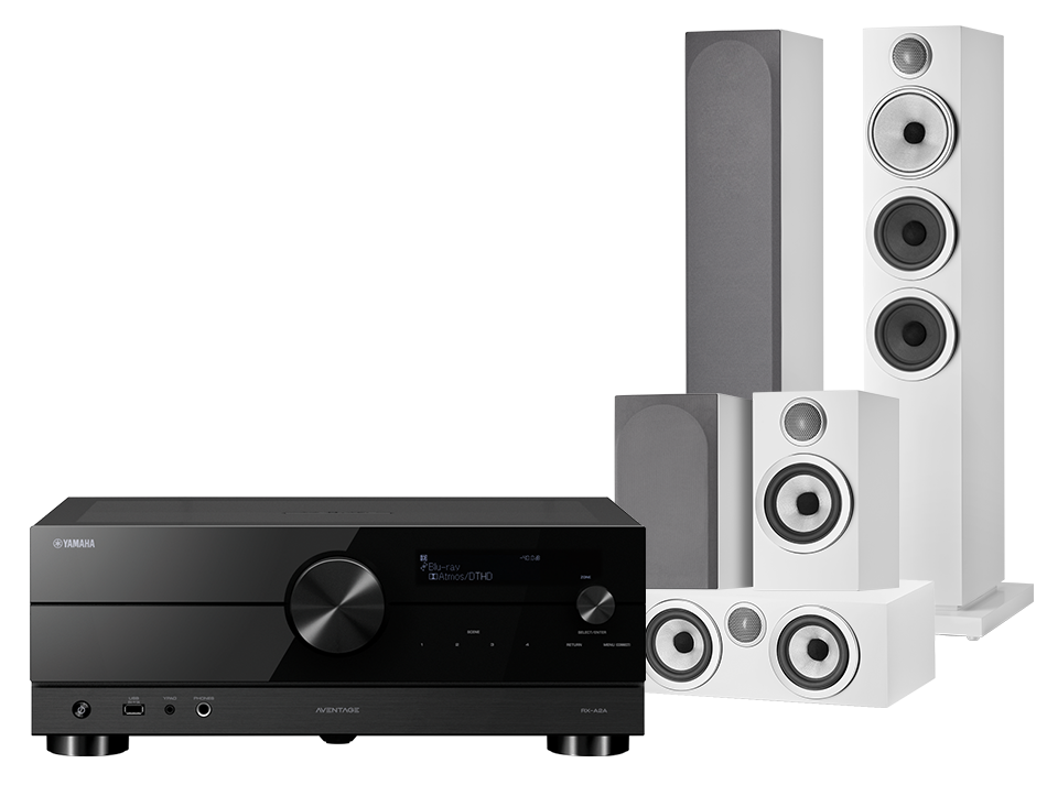 Yamaha RX-A2A (czarny) + 704 S3 + 707 S3 + HTM72 S3 (biały)