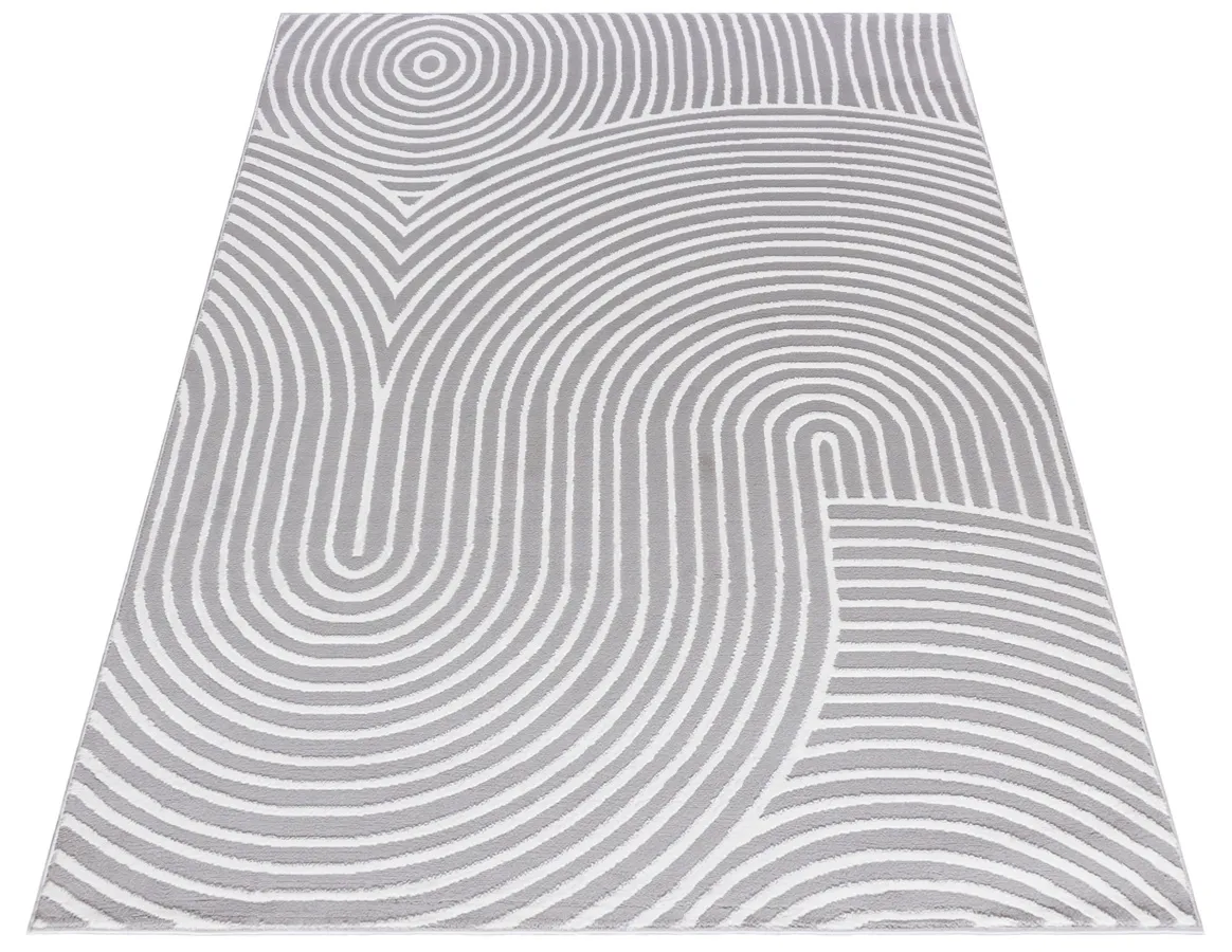 Szaro - biały prostokątny dywan nowoczesny R8-S54