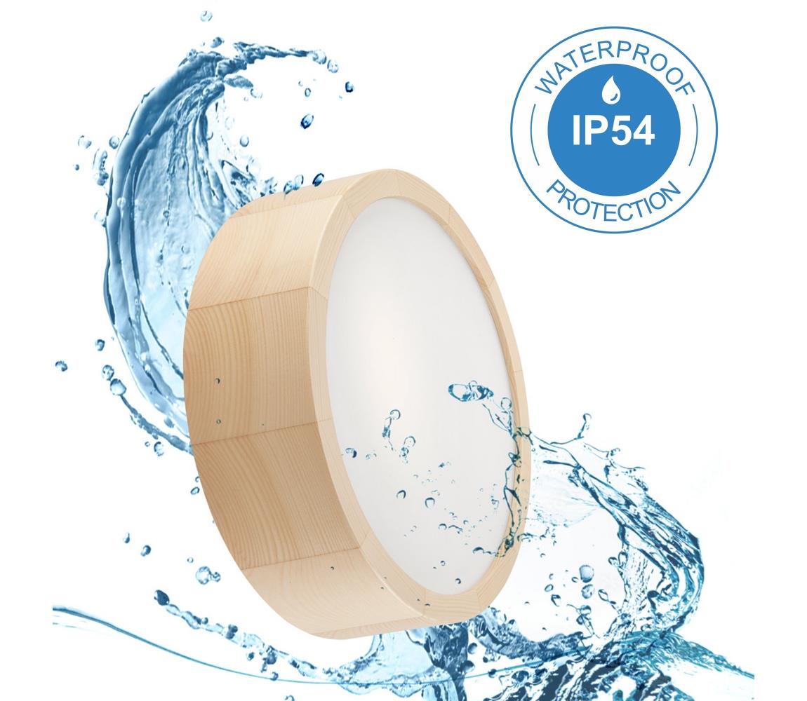 Plafon łazienkowy NATURAL 2xE27/15W/230V IP54 sosna ø 27 cm