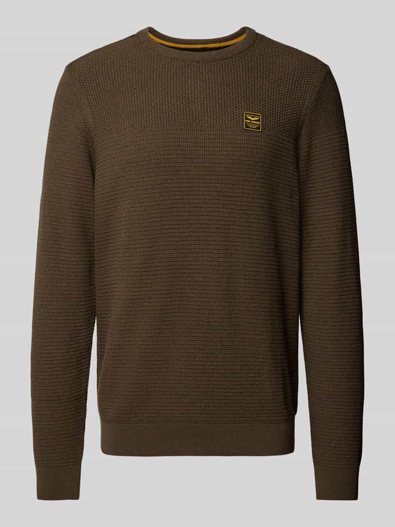 Sweter z dzianiny z prążkowanymi wykończeniami
